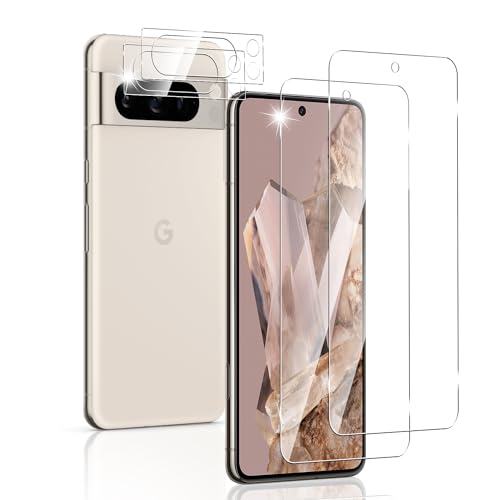 Sungale Google Pixel8 Pro ガラスフィルム【指紋認証対応】Pixel8 Pro フィルム2枚+Pixel8 Pro カメラ..