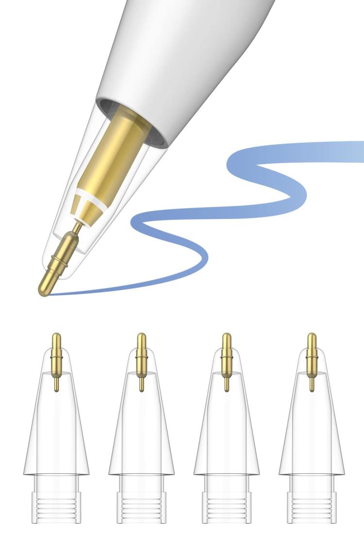 金属製4個入り アップルペンシル 交換用ペン先 MEKO Apple Pencil 第1/2世代/USB-C/Pro用 ペン先 アップルペンシル ペン先 ipa...