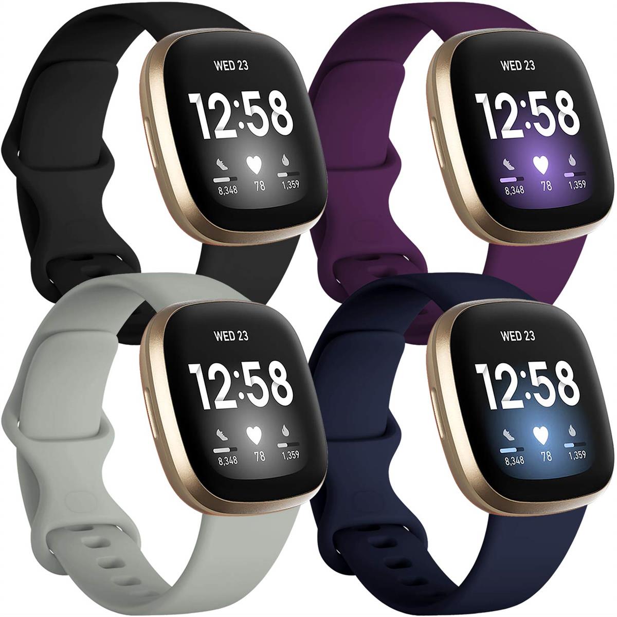 Getino Fitbit Sense/Versaバンド レディース メンズ シリコンスポーツアクセサリー Sense 2/Versa 3/4..