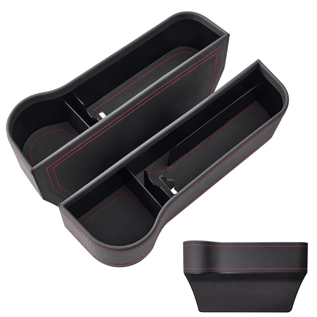 カーシート隙間収納ボックス 車用 サイド収納ボックス PU皮革 カー用品 便利グッズ 車内 多機能 大容量 車シートサイドポケット 携帯電話 飲み物 現金 カー...