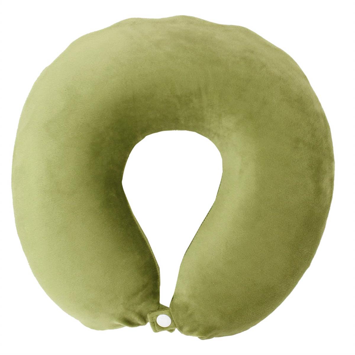メリーナイト 枕 低反発ネックピロー 「もちとろん」 オリーブグリーン U型 外して洗えるカバー付き 首..