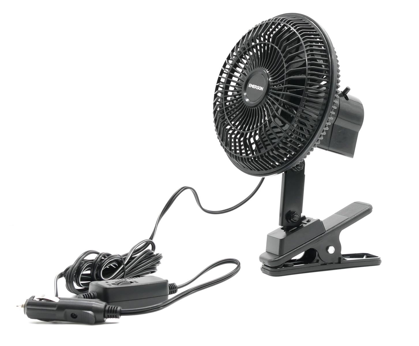 エマーソン(Emerson) 車内用扇風機 オールシーズン使えるクルマの扇風機 DC12V 昭和レトロ調 無段階変速の風量スイッチでお好みの風量に 手元で操作しやすい電源側にコントローラーを配置 首振り角度は60度 省エネ 車内の空気を循環させて冷暖房効率アップ EM-346N