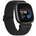 ナイロン弾性バンド男性女性交換用対応Fitbit Versa4 バンド&Fitbit Versa3 バンド&Fitbit Sense2 バンド&Fitbit S...