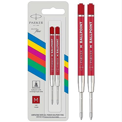 PARKER パーカー クインクフロー ボールペン替え芯 エコノミーレッド 2本セット 赤 M 中字 0.7mm 油性 ..