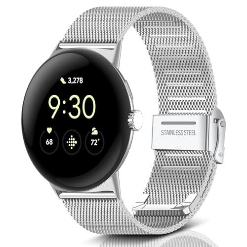 [RoSoki] Google Pixel Watch 2 / Google Pixel Watch 対応 バンド ステンレスチール 金属バンド 交換バンド 替えストラップ 防錆 ステンレスバンド 調整簡単 ビジネス風 男女兼用 バンド Google Pixel Watch 2 /Google Pixel Watch 対応 シルバー