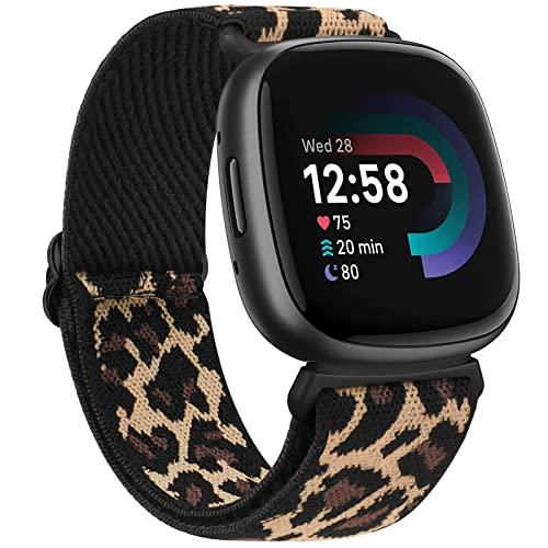 ナイロン弾性バンド男性女性交換用対応Fitbit Versa4 バンド&Fitbit Versa3 バンド&Fitbit Sense2 バン..