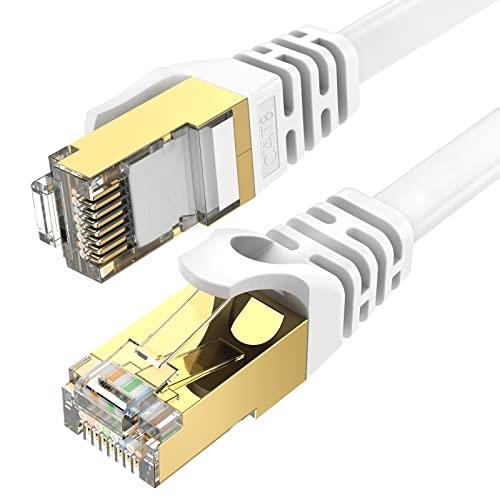 LANケーブル 15m CAT8 ランケーブル 白 STP カテゴリー7 フラットケーブル RJ45 爪折れ防止 シールド 高速 らんけーぶる 有線 インターネットケーブル(15メートル ホワイト）…