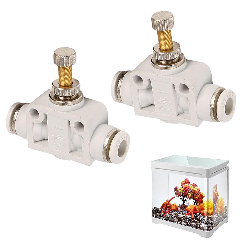 2個 CO2水槽レギュレータ アクアリウムCO2 CO2スピードコントローラー 水草水槽用 6mm PUホースに適用 ..