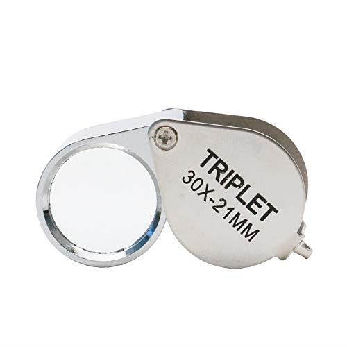 ルーペ 高倍率ルーペ 【倍率30倍】 シルバー 専用ケース付き