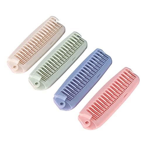 Liroyal 折りたたみ コーム 双頭 ヘアブラシ (4個)静電気防止 カットコーム ヘアケア くし ポケット 携帯 帯電防止 ヘアアレンジ用 おやれなヘアくし カラー