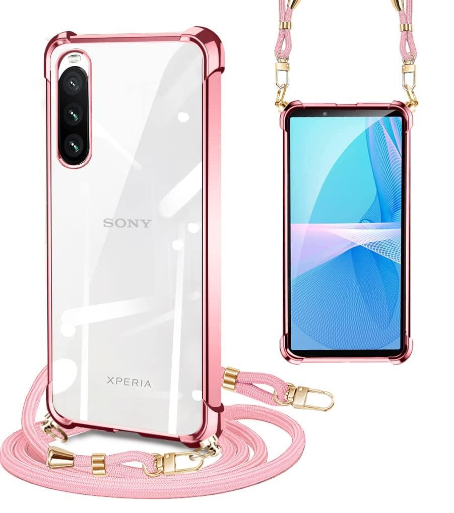 PAILAIMEN Sony Xperia 10 IV ケース クリア ショルダーストラップ エクスペリア10 IV カバーSO-52C SOG07 スマホケース 耐衝撃 Xperia 10 iv ケース 肩掛け 斜めかけ 縄掛けケース 韓国 透明 TPU ストラップ付き 携帯ケース 薄型 軽量 紐付き 織り ネックストラップ 取り外