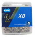 KMC X8 チェーン 8速/8S/8スピード用 silver/gry 114Links