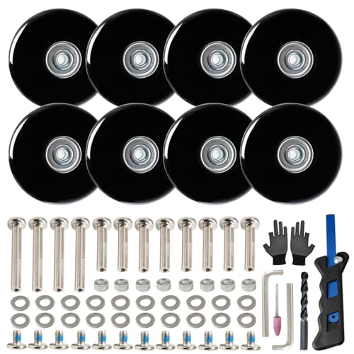8個セット スーツケースタイヤキット 車輪補修 静音キャスター キャリーバッグ スーツケースキャスター..