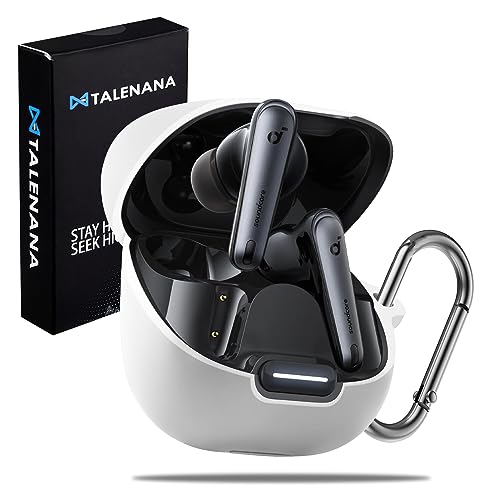 TALENANA For Anker Soundcore liberty 4 ncケースカバー Anker Soundcore liberty 4 nc 用カバー シリコン製 全面保護 落下防止 キズ防止 耐衝撃 装着充電可能 軽量小型 カラビナ付き Anker Soundcore liberty 4 nc case Anker Soundcore(2)