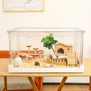 Ruexue ハムスターケージ&モルモット、小動物ペット用の完全透明でエコフレンドリーな大型アクリルケージ、例えば:ヒゲトカゲ、ネズミ、ハリネズミ、カメレオン、イグアナなど,70.5x43.5x39cm (70.5x43.5x39cm)