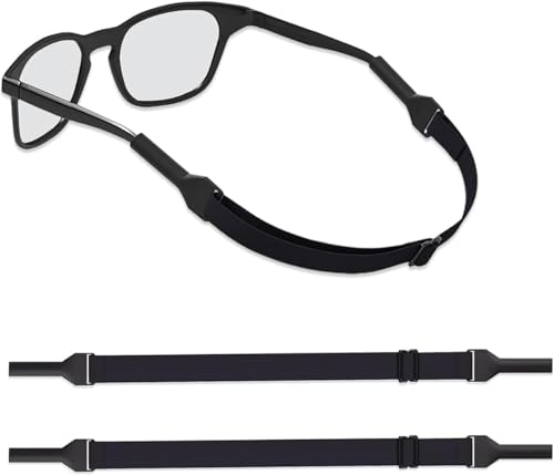 [ZXZone] 子供用メガネバンド メガネずれ落ち防止 メガネストラップ 眼鏡ずれ落ち防止バンド スポーツ眼鏡ストラップ 眼鏡バンド 調節可能 めがねストッパー めがね固定 ズレ防止 抗菌加工 2枚セット (子供用,ブラック)