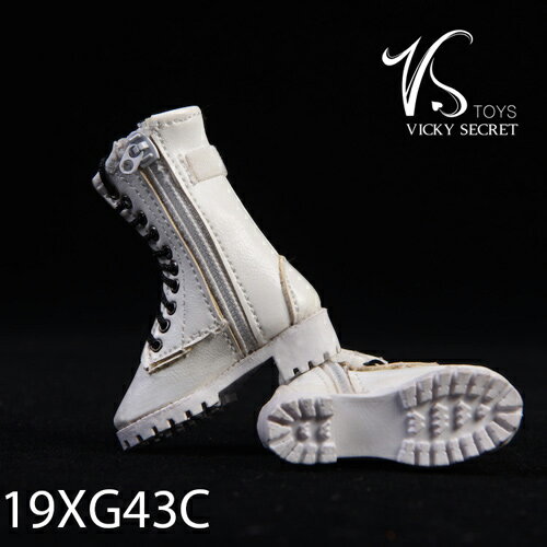 1//6 VSTOYS 19XG43A Black Female Leather Zipper Boots Hollow Shoes Model Toy
