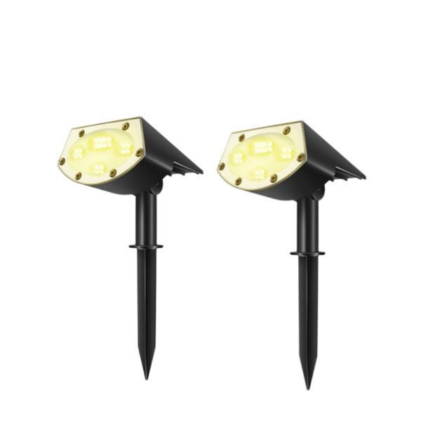 Rakuten - 2個セット ガーデンライト LED ソーラー センサーライト 電球色 昼白色　20LED スポットライト 2つ照明モード IP67防水 150度照明範囲 最大12時間連続点灯 2つ装着方 夜自動点灯 太陽光発電 玄関 庭 駐車場 芝生 防犯対策 挿し込み 埋め込み 3個セット 4個セット