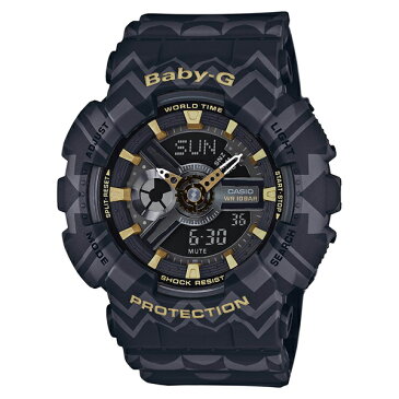 【クーポン利用で1000円OFF】BA-110TP-1AJF BABY-G ベイビージー ベビージー CASIO カシオ トライバルパターン ブラック アナデジ レディース 腕時計 送料無料 LEDライト おしゃれ かわいい アスレジャー