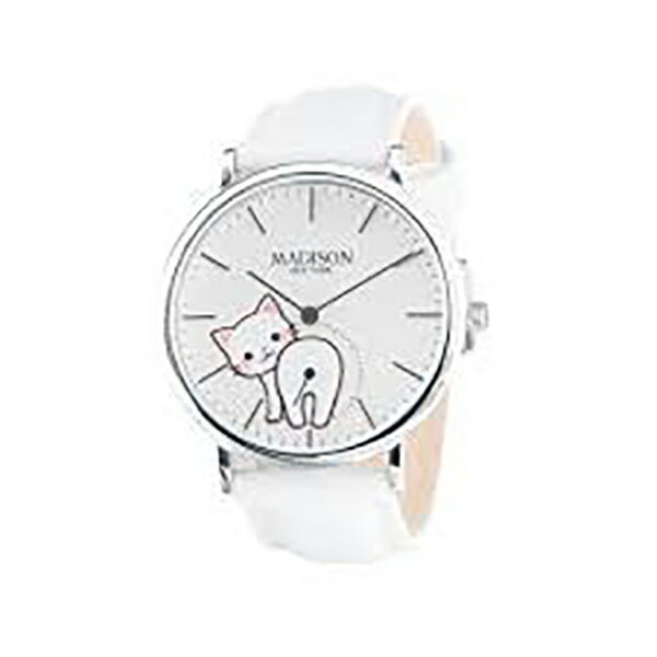 【10％OFFクーポン利用で】MA012010-2 MADISON NEW YORK マディソン ニューヨーク 白猫モデル セントラルパーク かわいい レディース 腕時計 国内正規品 送料無料