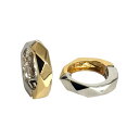 【2,000円OFFクーポン+店舗内3点で10倍、2点でも5倍】K18 K14 ひし形カット フープピアリング リバーシブル イエローゴールド ホワイトゴールド...