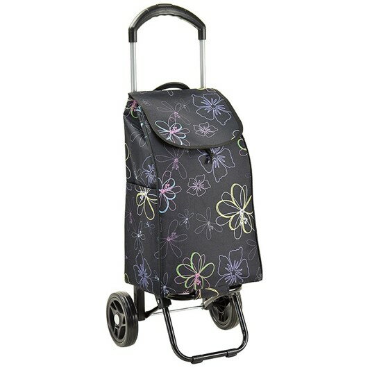 【2,000円OFFクーポン利用で】Valentino viscani ヴァレンチノ ヴィスカーニ 15185-15 ブラック 花柄 ポリエステル ショッピングカート 大容量