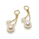 (kk241448)チャーム 天然石 アコヤパール チャーム パーツ 18k イエローゴールド 真珠 一粒 1ペア 可愛い おしゃれ レディース 女性 6月 誕...