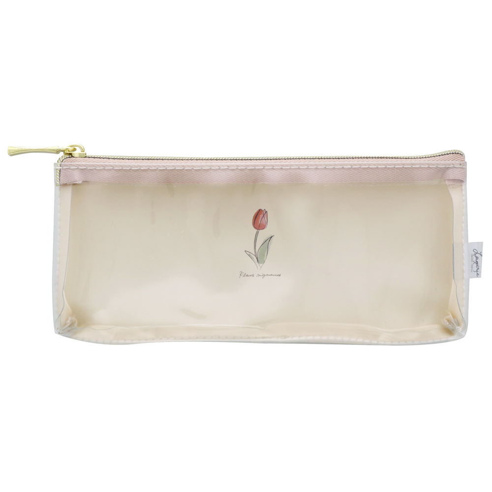 【クリア素材】サンスター文具スリムペンケース ルミリア フラワーS1424734スリムペンケース【おしゃれなカラー】