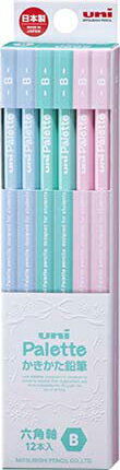 【鉛筆名入れ無料】三菱鉛筆uni Palette ダース箱 6角かきかたえんぴつユニパレット ミントグリーンK5620Nかきかた鉛筆【メール便発送できます】えん...