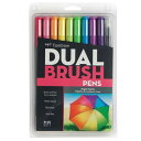 【アメリカのヒット商品】トンボ鉛筆水性マーカー DUAL BRUSH AB-T10色セット ブライトAB-T10CBR本格グラフィックマーカー【ブライトーセット...