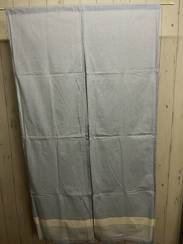 乐天商城 - のれん ボーダー柄のれん ナチュラル ブルー 85幅 150丈 サイズ 85cm（ヨコ）×150cm（タテ）【 メール便送料無料 】