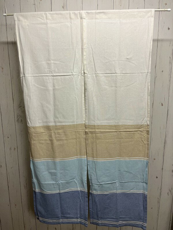 のれん ボーダー様柄のれん ヴァル ブルー 85幅 150丈 サイズ 85cm（ヨコ）×150cm（タテ）【 メール便..