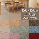 ラグマット(アスシャリオ2/CRO) 150×150cm 正方形防炎 防ダニ 抗菌 制電 遊び毛防止 日本製 国産 防汚 ラグ カーペット マット シンプル おしゃれ 小さめ ダイニング 一人暮らし 新生活 オールシーズン 無地 杢調