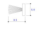 モヘア5.0×8.5 YKK 2K25722 (メール便可)