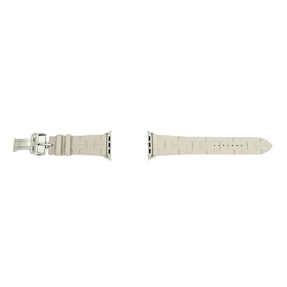 【名東】【HERMES】エルメス シンプルトゥール キリム ベトン ライトグレー シルバー金具 アップルウォッチベルト 46mm 時計 アクセサリー【新品同様】【中古】