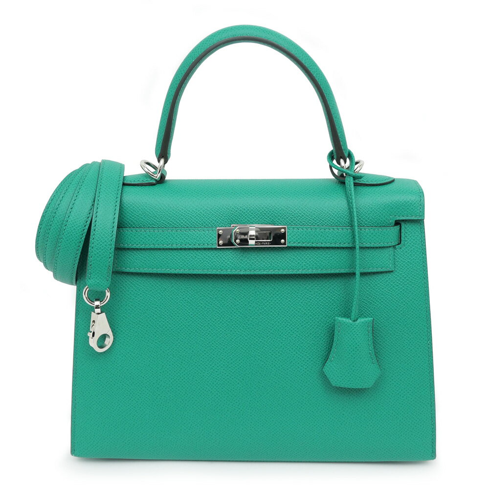 樂天商城 - 【名東】【HERMES】エルメス ケリー25 ヴェールジェイド シルバー金具 エプソン Z刻 外縫 ハンド ショルダー 2way バッグ レザー グリーン レディース【中古】