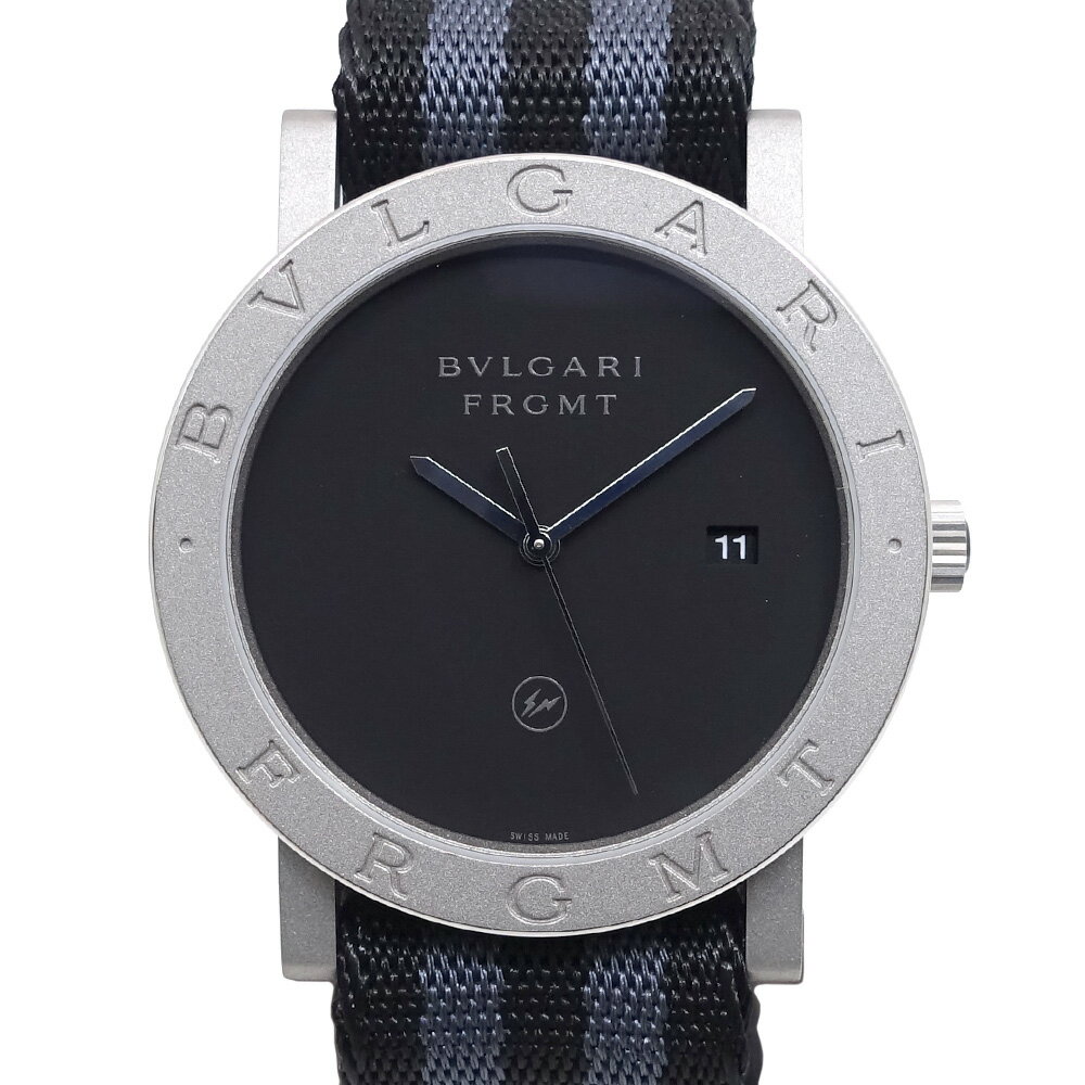 【栄】【BVLGARI】ブルガリ ブルガリブルガリ フラグメント 腕時計 BB41BSF/FRGMNT SS 自動巻き ナイロンブレス メンズ 箱 保証書【未使用】【中古】