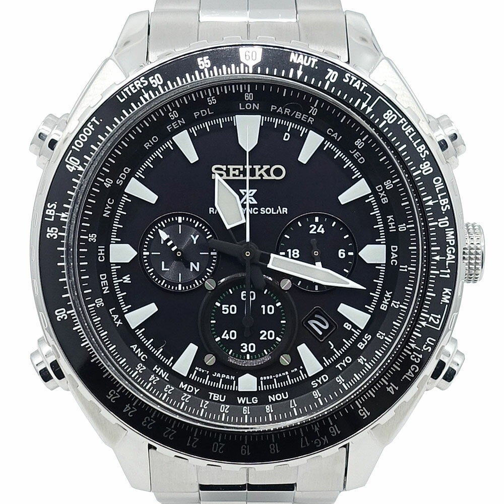 【名東】【SEIKO】セイコー 腕時計 プロスペックス PROSPEX 海外モデル SSG001P1 黒支 SS 電波ソーラー 8R92-0AK0 クロノグラフ 男性 メンズ 本体のみ【中古】