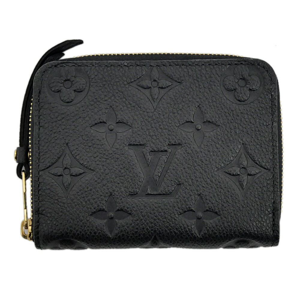 【名東】【LOUIS VUITTON】ルイヴィトン ジッピー・コイン パース M60574 RFID ブラック 黒 モノグラム・アンプラント コンパクト財布 コインケース 小銭入れ【新品同様】【中古】