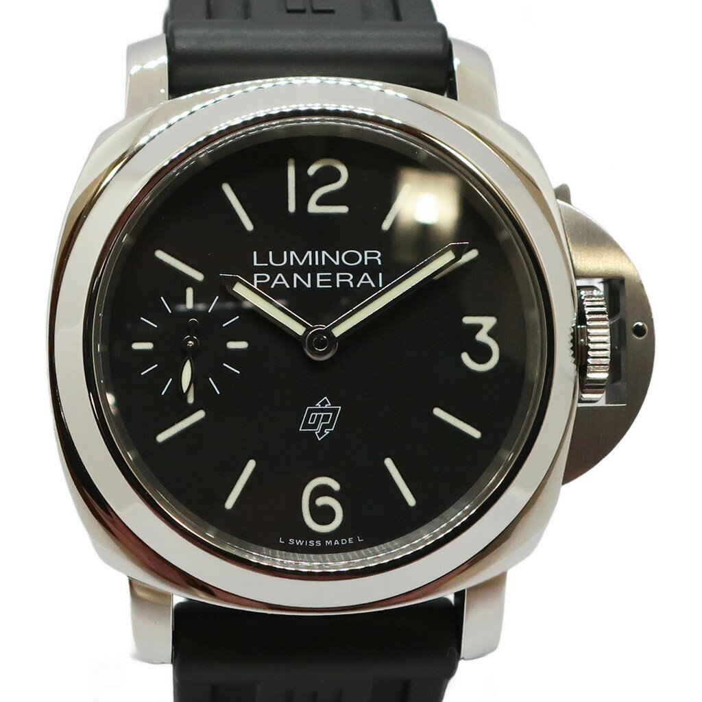 【天白】【PANERAI】パネライ ルミノール ロゴ 44mm PAM01084 X番 メンズ ブラック SS ラバー 手巻き 腕時計【OH、仕上げ済み】【中古】