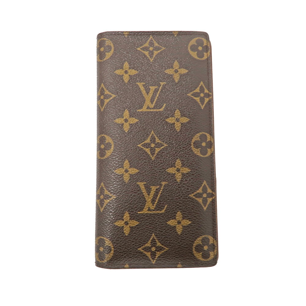 【名東】【LOUIS VUITTON】ルイヴィトン ポルトフォイユブラザ M66540 モノグラム 二つ折り長財布 メンズ レディース【中古】