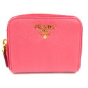 【栄】【PRADA】プラダ コインケース ピンク ゴールド金具 ラウンドファスナー 小物 その他 etc レディース 小銭入れ【中古】