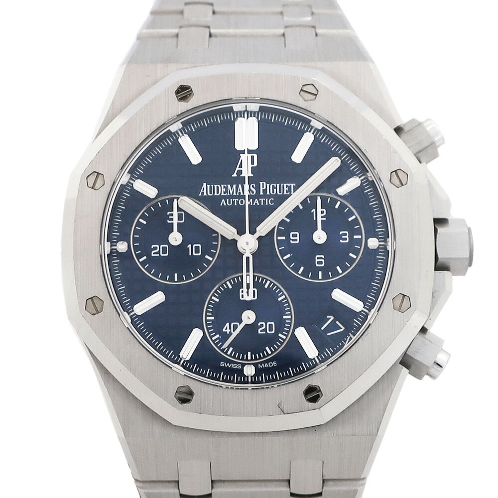 【天白】【AUDEMARS PIGUET】オーデマピゲ ロイヤルオーククロノ ブルー 26239BC.OO.1220BC.01 世界222本限定 K18WG ホワイトゴールド 腕時計 メンズ 自動巻き 箱 22年保【中古】