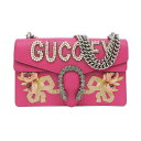 【名東】【GUCCI】グッチ ディオニュソス チェーンショルダーバッグ ショッキングピンク レザー 花 400249 レディース【新品】【未使用】【中古】