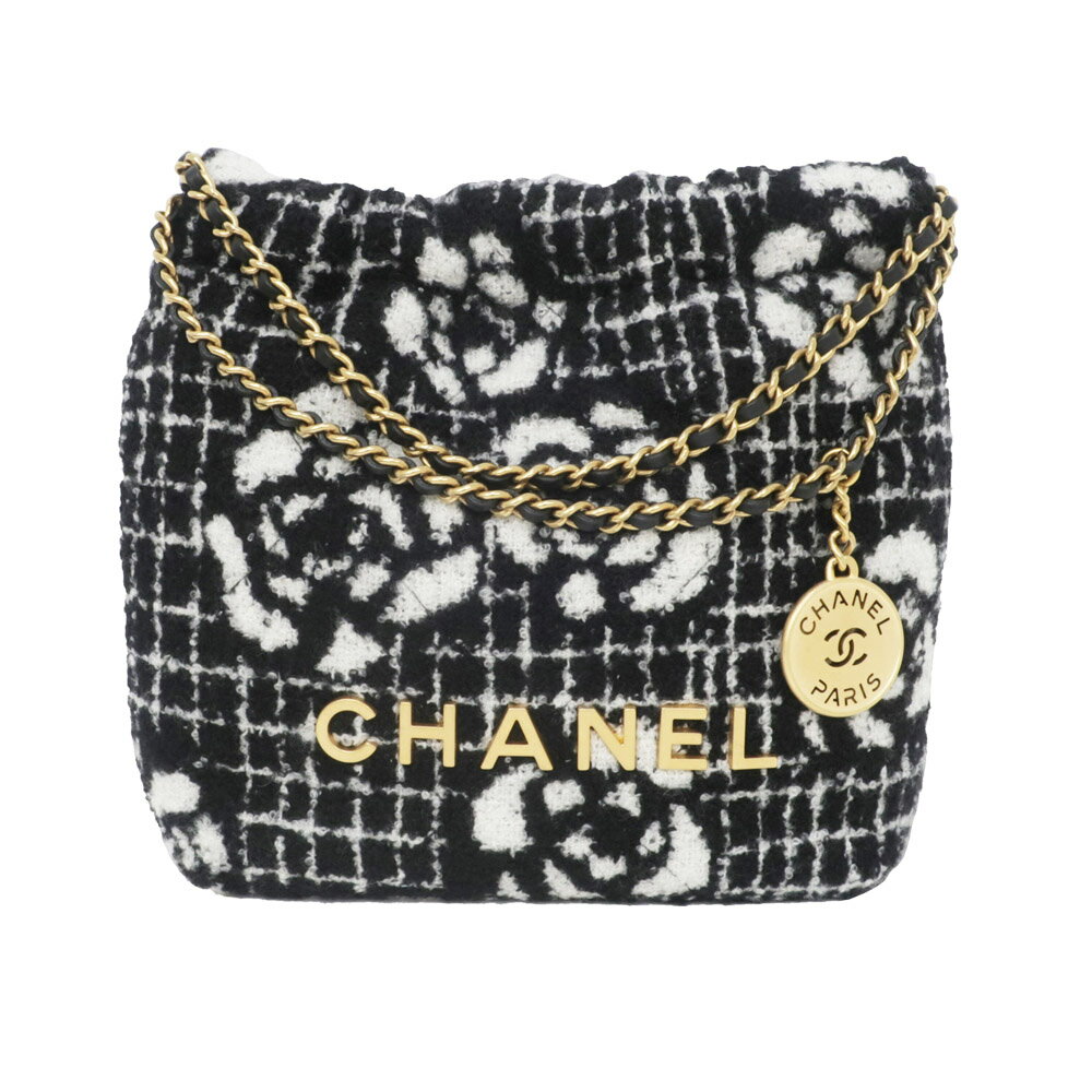 【最大3万円クーポン 5/9 20:00~】【名東】【CHANEL】シャネル シャネル22 ミニ ツイード チェーンハンドバッグ ショルダー【新品】【未使用】【中古】