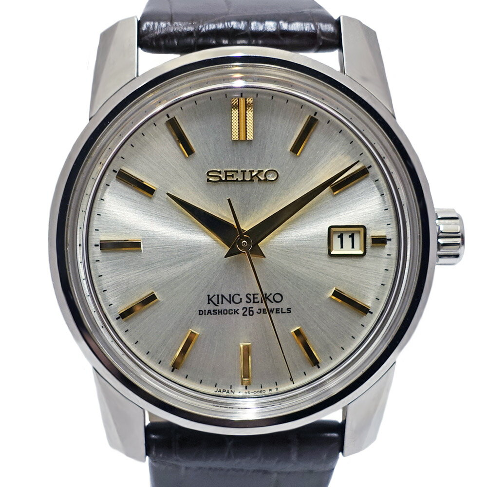 【栄】【SEIKO】キングセイコー KSK復刻デザイン限定モデル SDKA003 1700本限定 シルバー 自動巻き SS レザー メンズ 腕時計 2023年【美品】【中古】