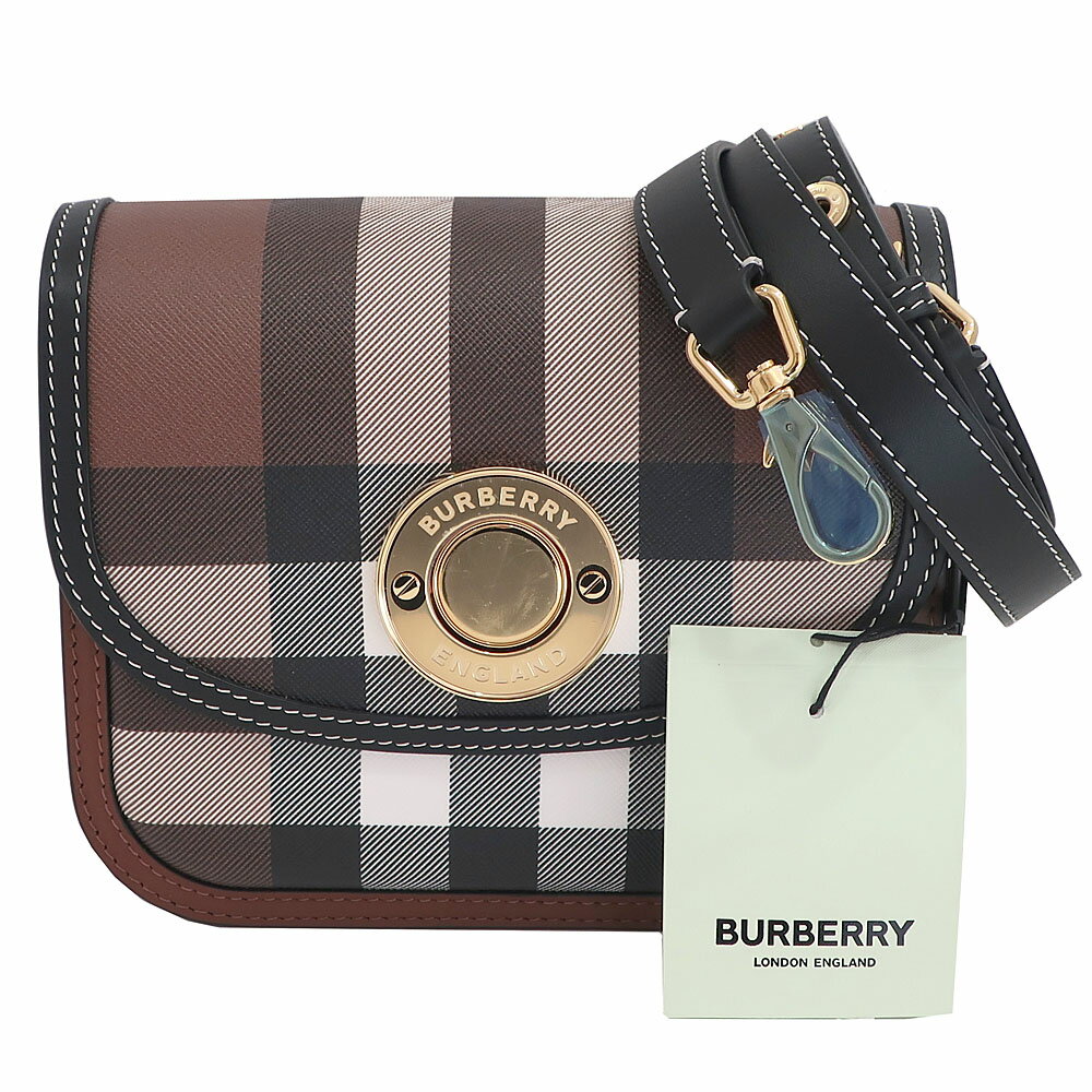 【栄】【BURBERRY】バーバリー バッグ Small Elizabeth スモールエリザベス 8055781 ダークバーチブラウン GD金具 チェック 女性 レディース 保護シール付き 袋 箱【新品】【未使用】【中古】