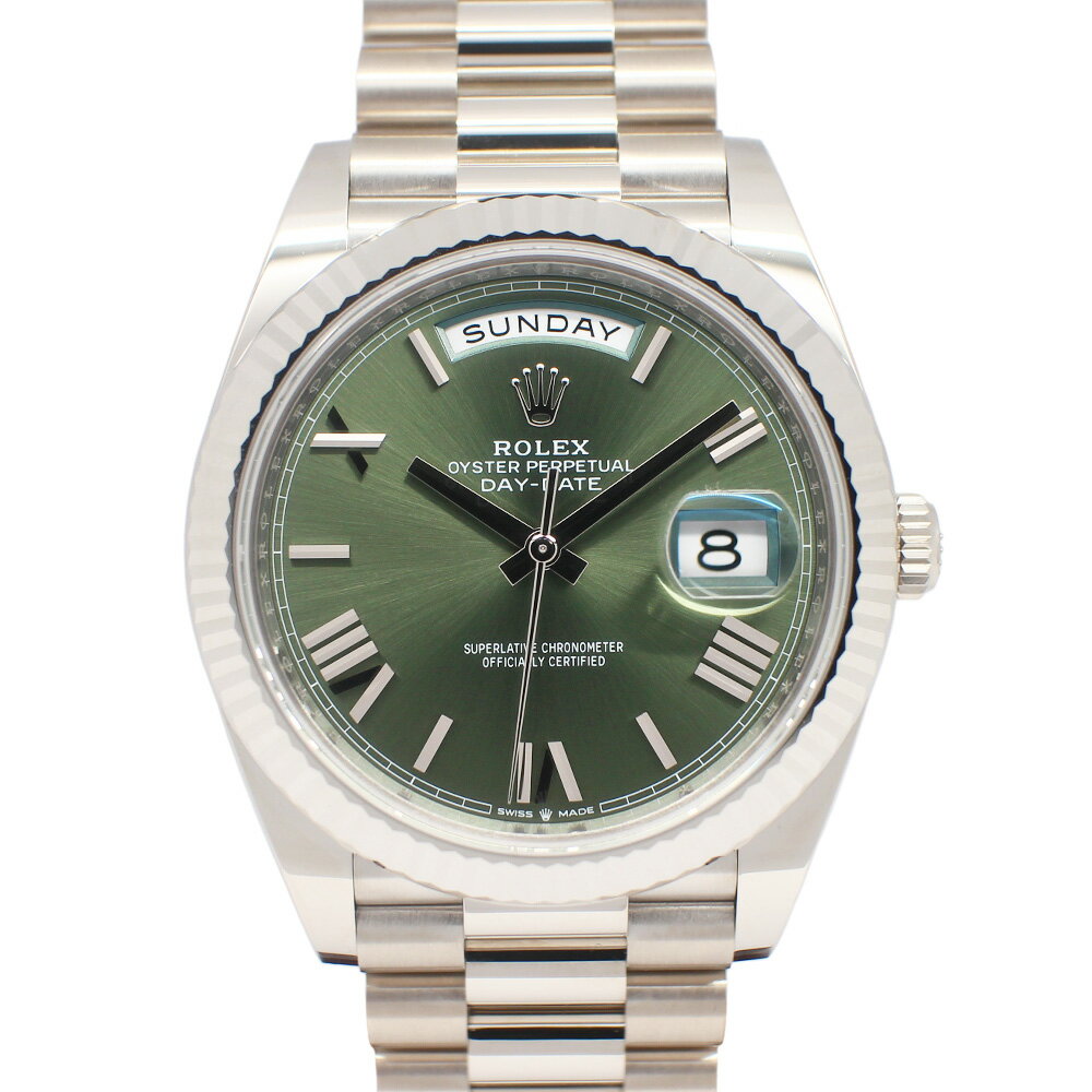 【最大3万円クーポン 5/9 20:00~】【名古屋】【ROLEX】ロレックス デイデイト 40 228239 ランダム オリーブグリーン WG 自動巻き メンズ 保証書付き 2023年【新品】【未使用】【中古】