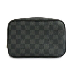 【名古屋】【LOUIS VUITTON】ルイヴィトン トゥルース・トワレPM N47522 ダミエ グラフィット トラベルポーチ 小物 バッグ アクセサリーポーチ ブラック レザー 美品 メンズ ユニセックス【中古】