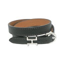 【最大3万円割引クーポン 5/1~】【名東】【HERMES】エルメス レザーブレスレット トレンチ ブラック シルバー金具 U刻印 サイズT5 ブレスレット バ...